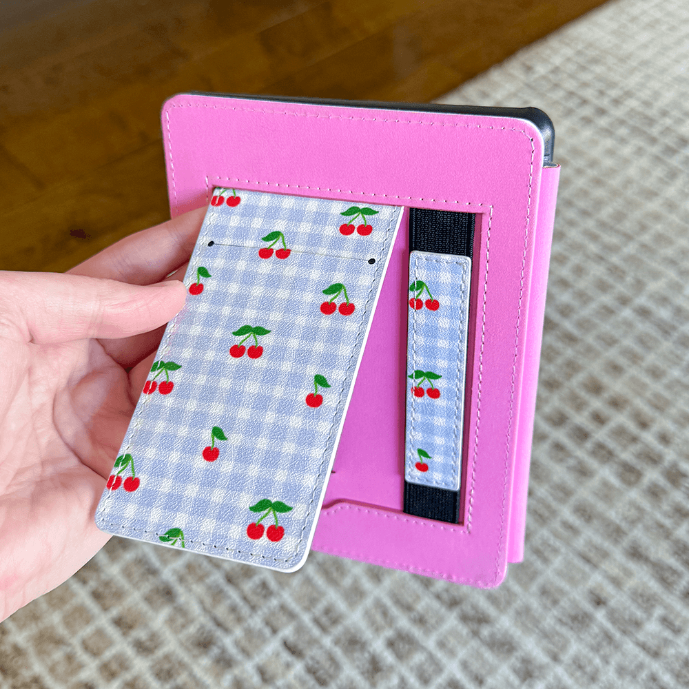 Sprinkle Club - Pink kindle paperwhite case with stand and cherry patterned