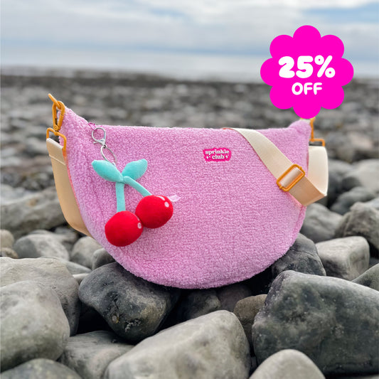 Imperfect - Pink Teddy Crossbody Bag + Plushie