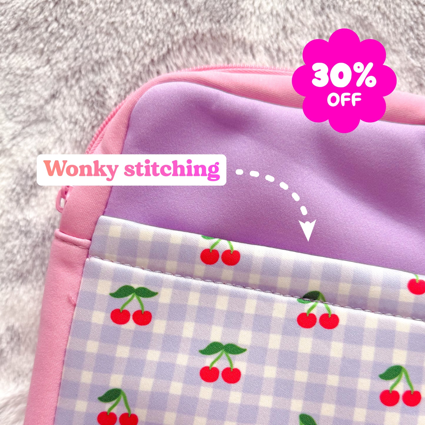 Imperfect - Cherry Gingham Book Sleeve