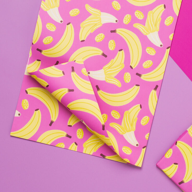 Sprinkle Club - A sheet of eco-friendly pink and yellow banana wrapping paper