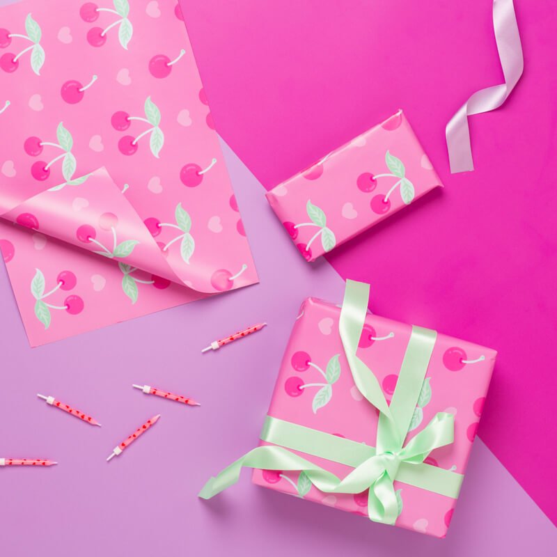 Sprinkle Club - A sheet of pink valentine's wrapping paper