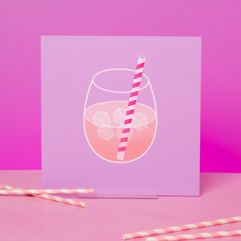 Sprinkle Club - Pink and lilac cocktail glass illustration art print