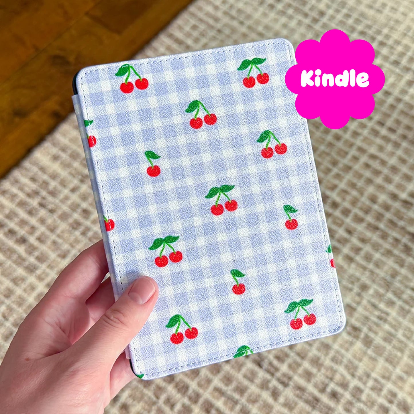 Cherry Gingham Kindle Case