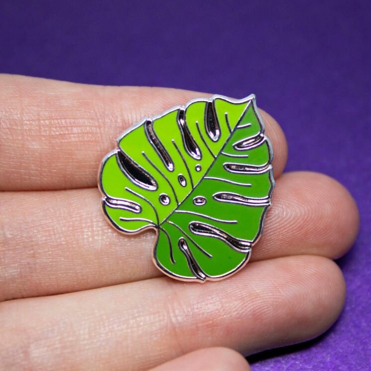 Sprinkle Club - Monstera Deliciosa leaf enamel pin a great gift for plant lovers