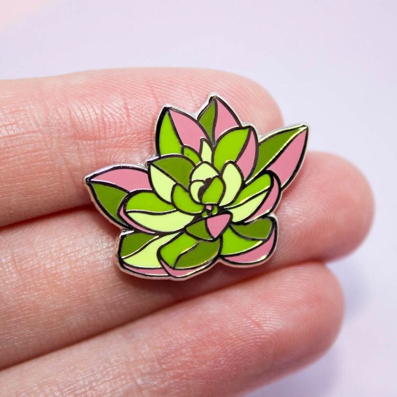 Sprinkle Club - Succulent enamel pin made from silver hard enamel